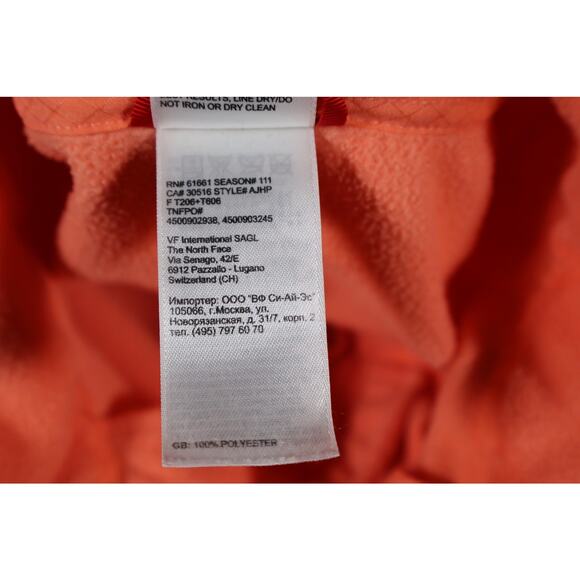 North Face Pullover Womens XL Orange Fleece Half Zip Outdoor Hiking Lightweight - Picture 8 of 9